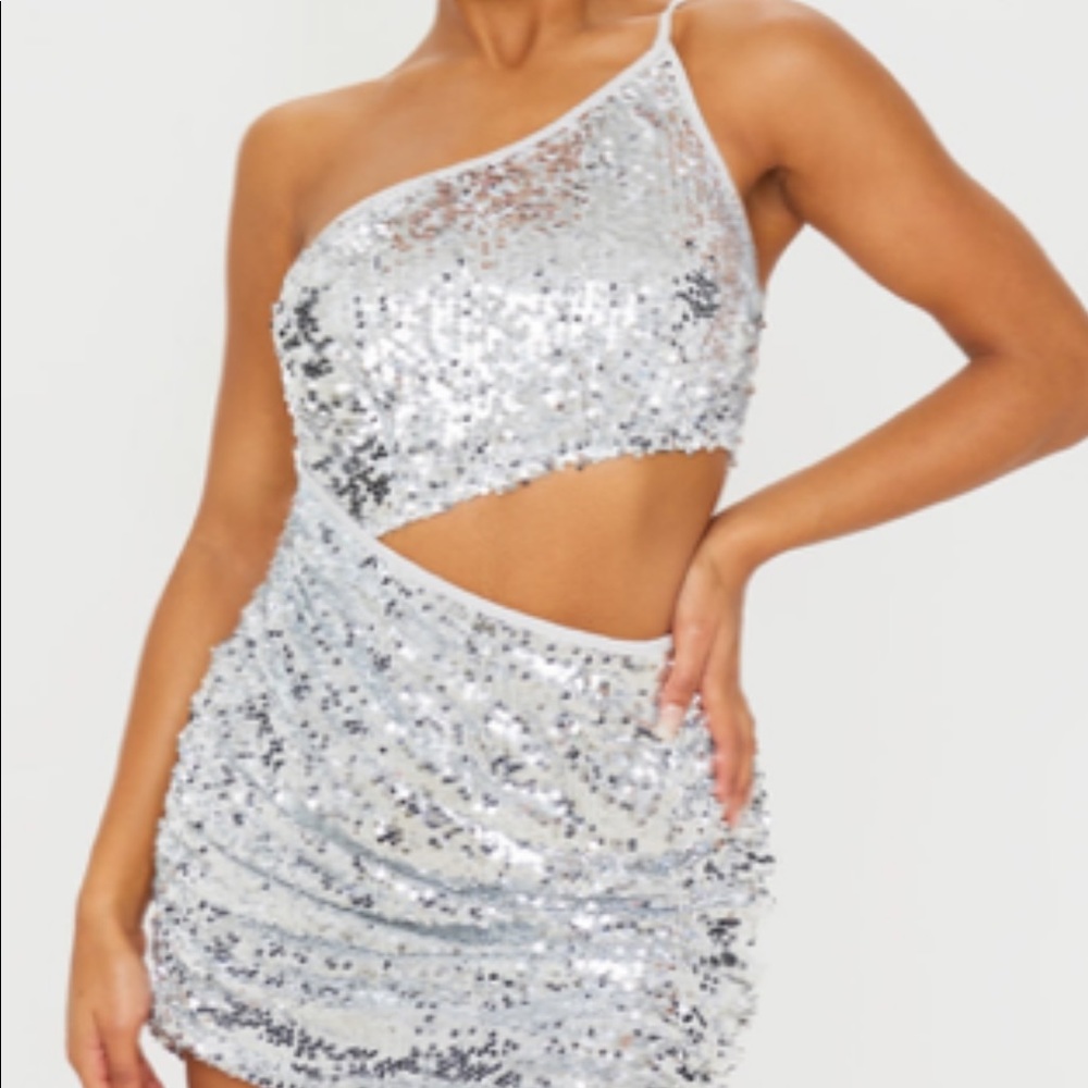 Brand new sequin one cut shoulder dress